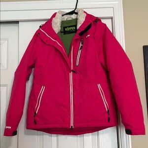 Koppen Hot Pink Ski Jacket with White Trim